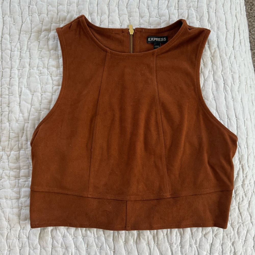 Express Faux Suede Tank Top